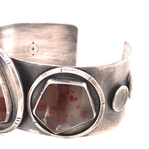 Carnelian and Moss Agate Cuff