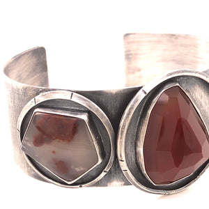 Carnelian and Moss Agate Cuff