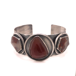 Carnelian and Moss Agate Cuff