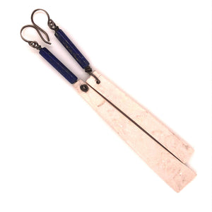 James Garnett Porcelain and Lapis Lazuli Earrings
