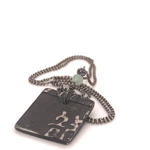 James Garnett Porcelain and Moss Agate Necklace