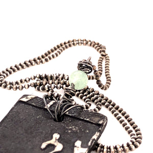 James Garnett Porcelain and Moss Agate Necklace