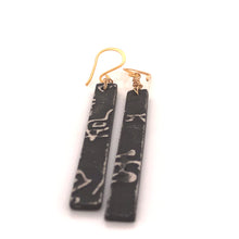 Load image into Gallery viewer, James Garnett Porcelain Black Long Earrings