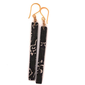 James Garnett Porcelain Black Long Earrings