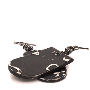 James Garnett Porcelain Black U-Shaped Earrings