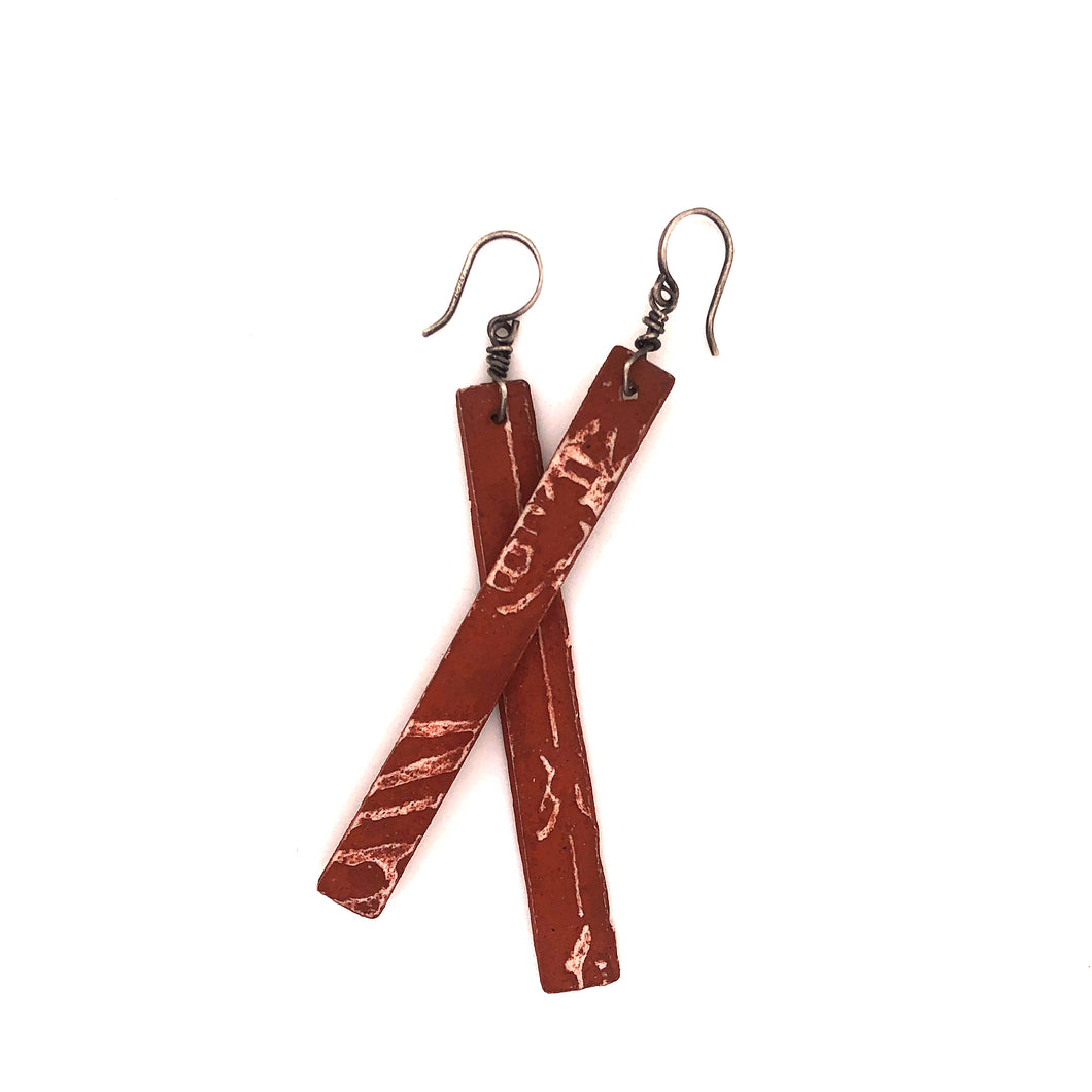 James Garnett Porcelain Terra Cota Long Earrings