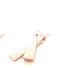 Load image into Gallery viewer, James Garnett Porcelain Long Earrings with Rose Gold