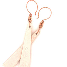 Load image into Gallery viewer, James Garnett Porcelain Long Earrings with Rose Gold