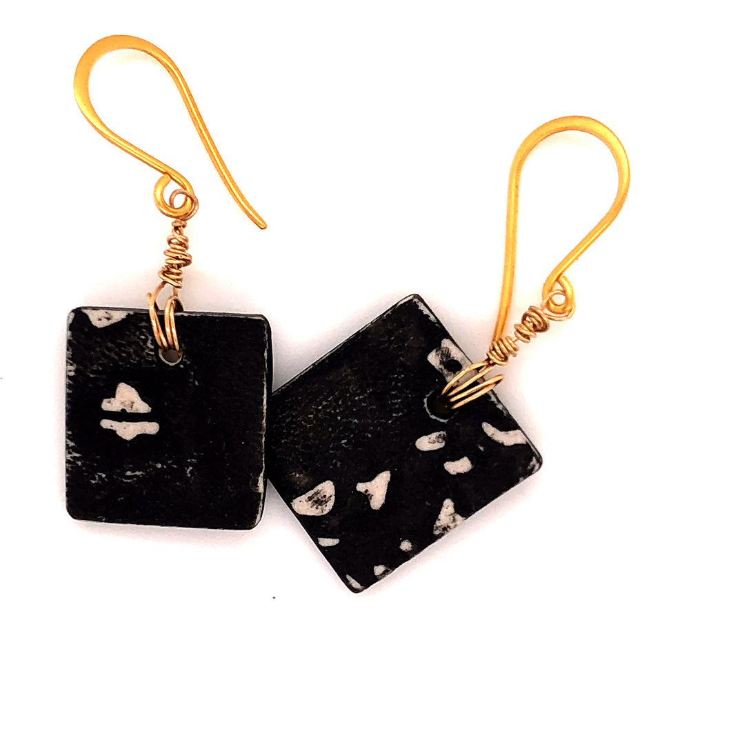 James Garnett Porcelain Small Square Earrings