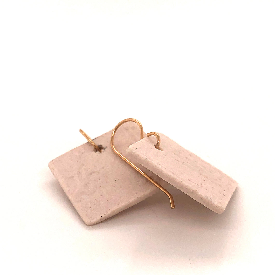 James Garnett Porcelain Medium Square Earrings