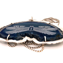 Load image into Gallery viewer, Blue Agate Scarab Necklace