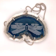 Load image into Gallery viewer, Blue Agate Scarab Necklace