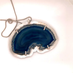 Blue Agate Scarab Necklace