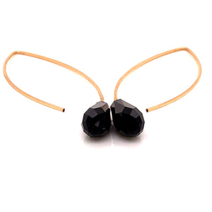 Gold and Onyx Dangle Earrings