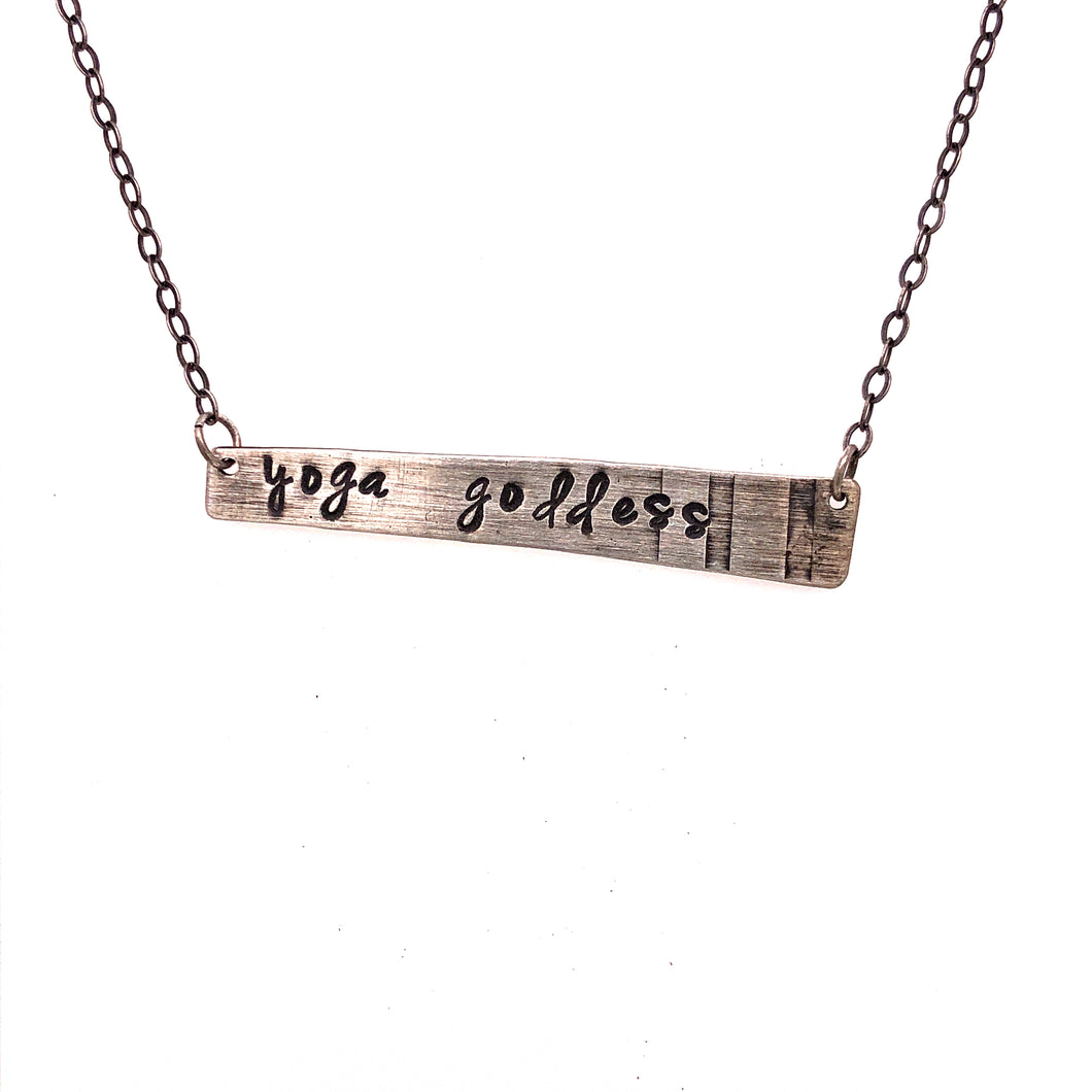 Yoga Goddess Bar Necklace 